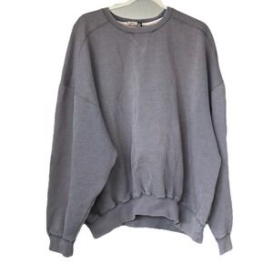 Vtg Russell‎ Athletic Sweatshirt Men L Gray Team Issue Pullover 90s Blank Faded